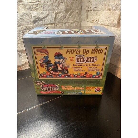 M&M Candy Dispenser Red White & Blue Freedom Rider Motor Cycle with Sidecar NEW - Picture 4 of 6